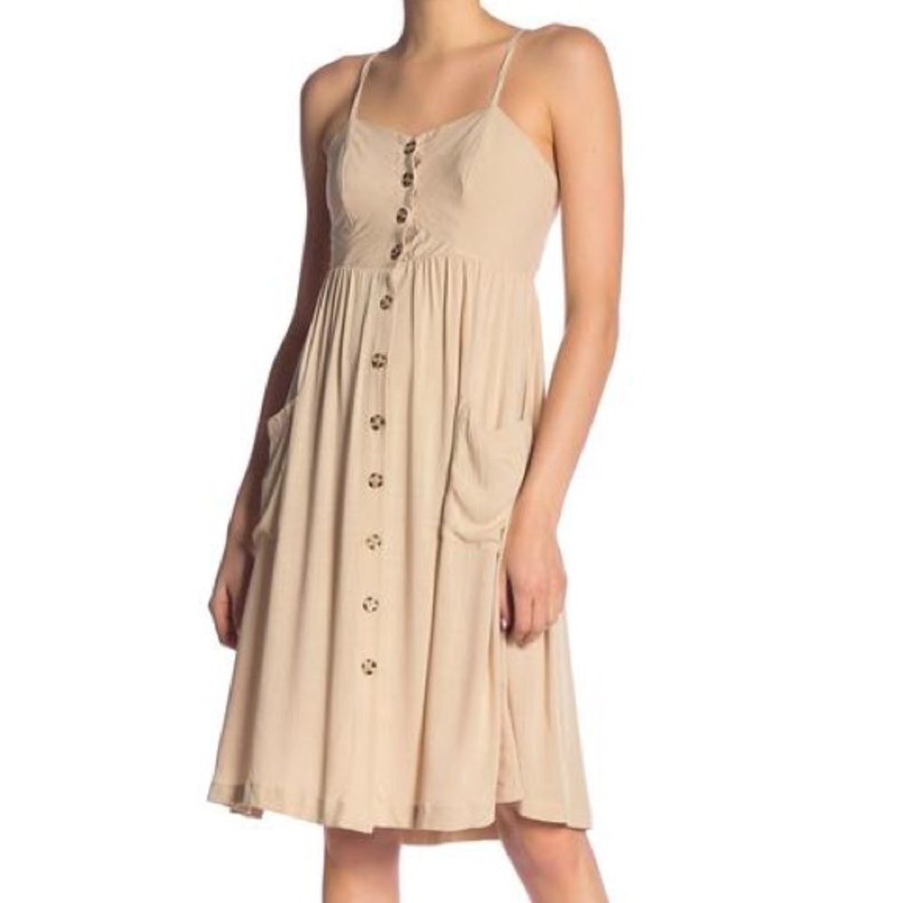 Button Front Midi Dress